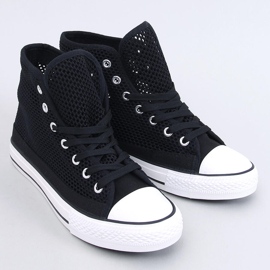Mousse Schwarze durchbrochene High-Top-Sneaker 1