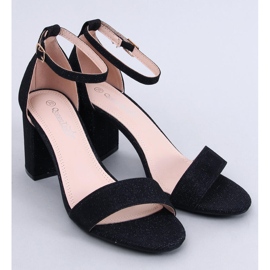 Schillernde schwarze Yanas-Sandalen mit hohen Absätzen 1