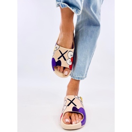 Hausschuhe mit farbenfrohem Clancy Khaki-Print beige 1