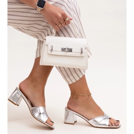 Silberne Fanan-Flip-Flops mit hohem Absatz silber- 2