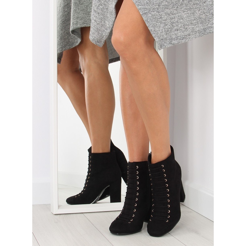 Schwarze schwarze Wildleder High Heels 2