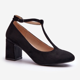 Schwarze Raniyah-Pumps aus Öko-Wildleder mit Absatz 1