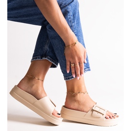 Beigefarbene Flip-Flops Big Star NN274A666 801 1