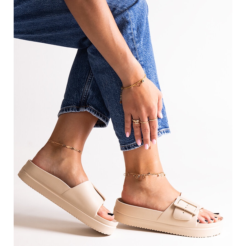 Beigefarbene Flip-Flops Big Star NN274A666 801 1