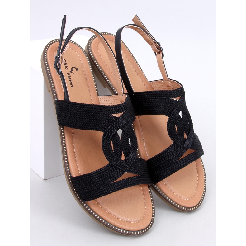 Vernay Schwarze Damensandalen 1