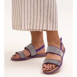 Lila Sandalen, verziert mit Carvalia-Zirkonen 1
