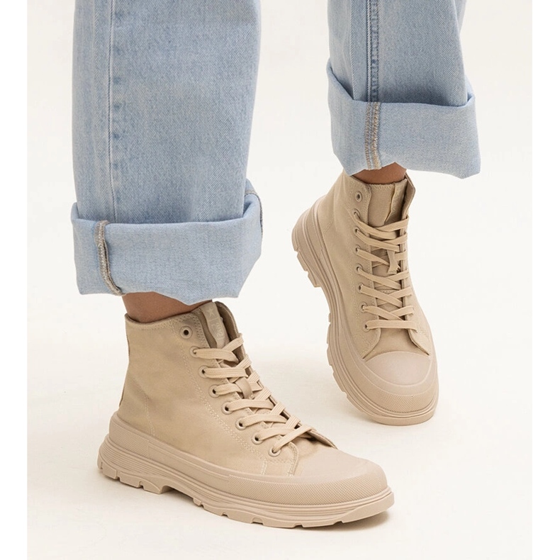 News Rosalinda hohe beige massive Sneakers 1