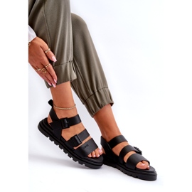 Frauen um Öko-Leder Sandalen Big Star NN274065 Schwarz 3