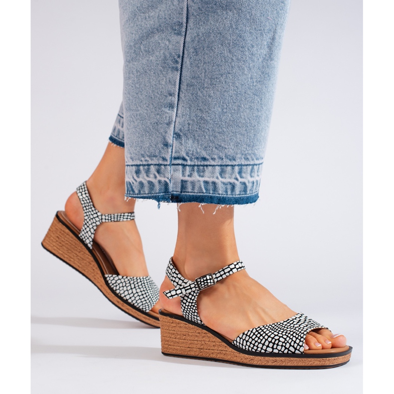 Bequeme Damen-Keilsandalen von Sergio Leone weiß 1