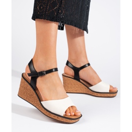 Weiße Keilsandalen für Damen von Sergio Leone 1