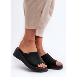 Duftende Damen-Flip-Flops mit Keilabsatz ZAXY LL285084 Schwarz 2