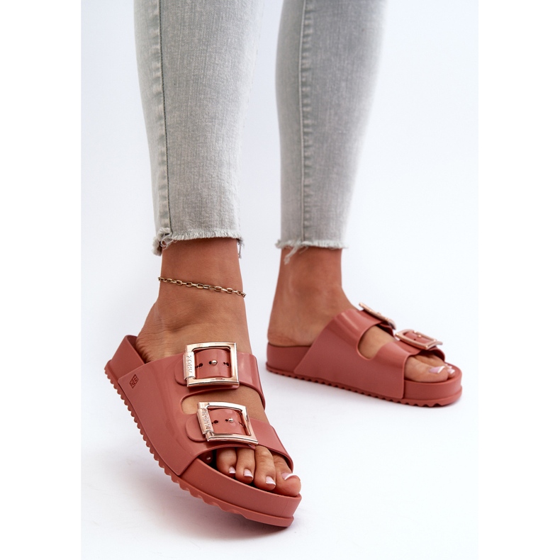Damen-Flip-Flops mit Schnallen ZAXY JJ285246 Dirty Pink rosa 1