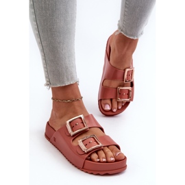 Damen-Flip-Flops mit Schnallen ZAXY JJ285246 Dirty Pink rosa 2