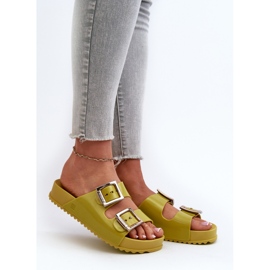 Glatte Damen-Slides ZAXY LL285077 Limette grün 2