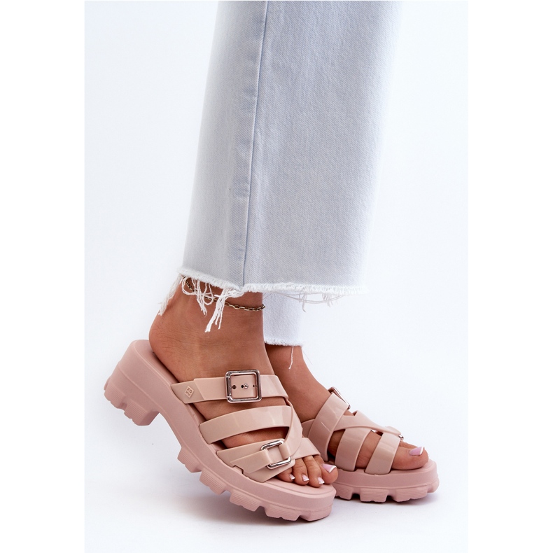 Duftende Damen-Flip-Flops mit niedrigem Absatz ZAXY NN285044 Hellrosa 2