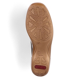 Bequeme Damen-Sommer-Slipper aus Leder, beige Rieker 41356-60 5