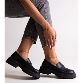 Schwarze Lederschuhe Big Star LL274458 1