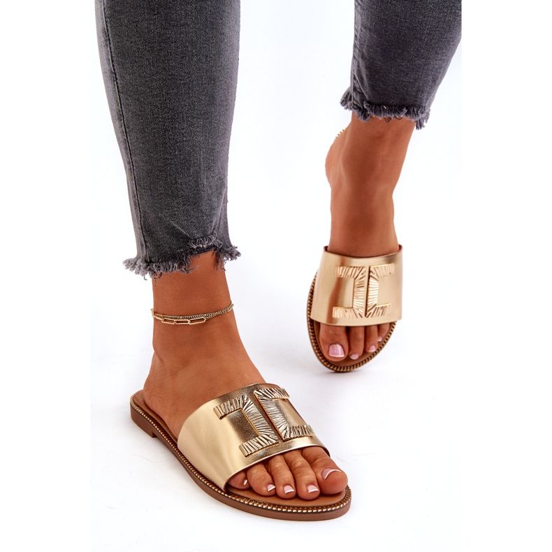 Seastar Damen-Flip-Flops mit Goldverzierung golden 1