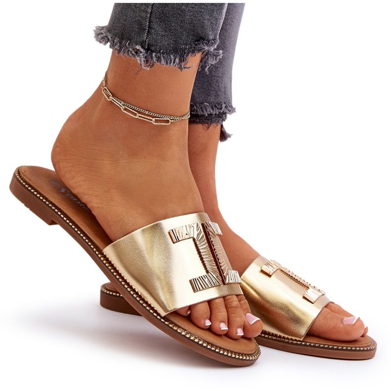 Seastar Damen-Flip-Flops mit Goldverzierung golden 4