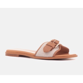 Marco Shoes Fibbia-Flip-Flops beige 1