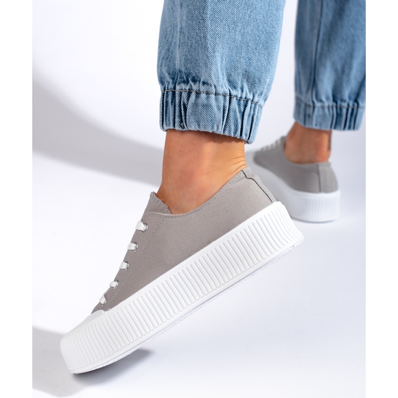 Graue Plateau-Sneaker für Damen 1