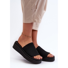 Sergio Leone SK083H Plateau-Flip-Flops für Damen, Schwarz 2