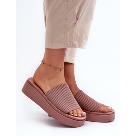 Sergio Leone SK083H Plateau-Flip-Flops für Damen, Rosa 2