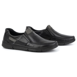 Olivier Herren-Slipper aus Leder 62K schwarz 2