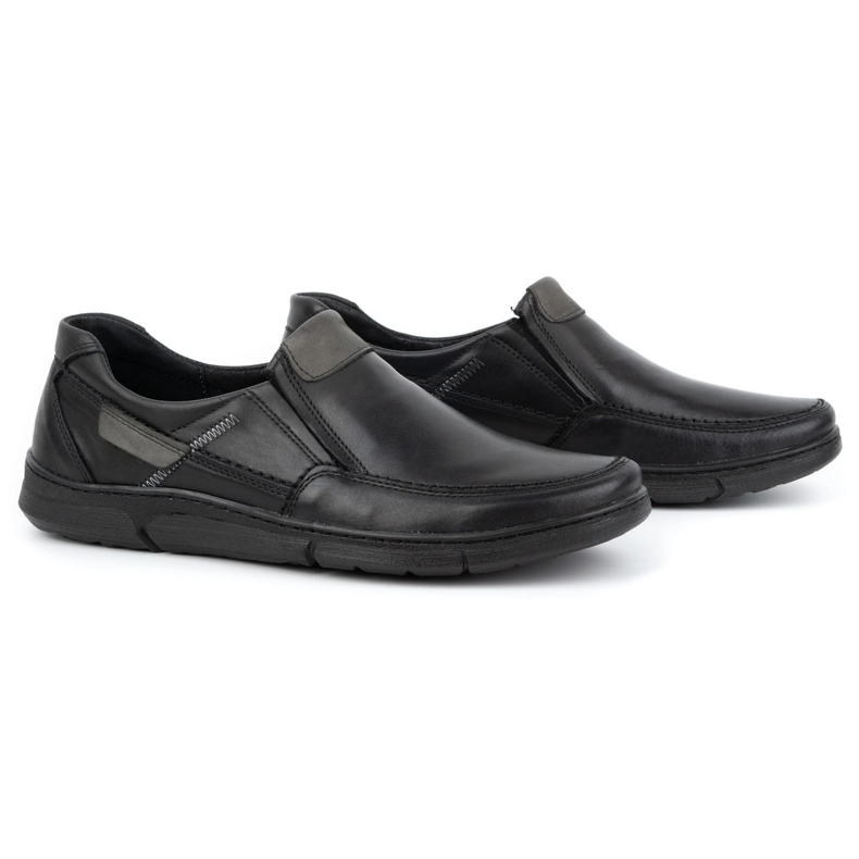Olivier Herren-Slipper aus Leder 62K schwarz 2