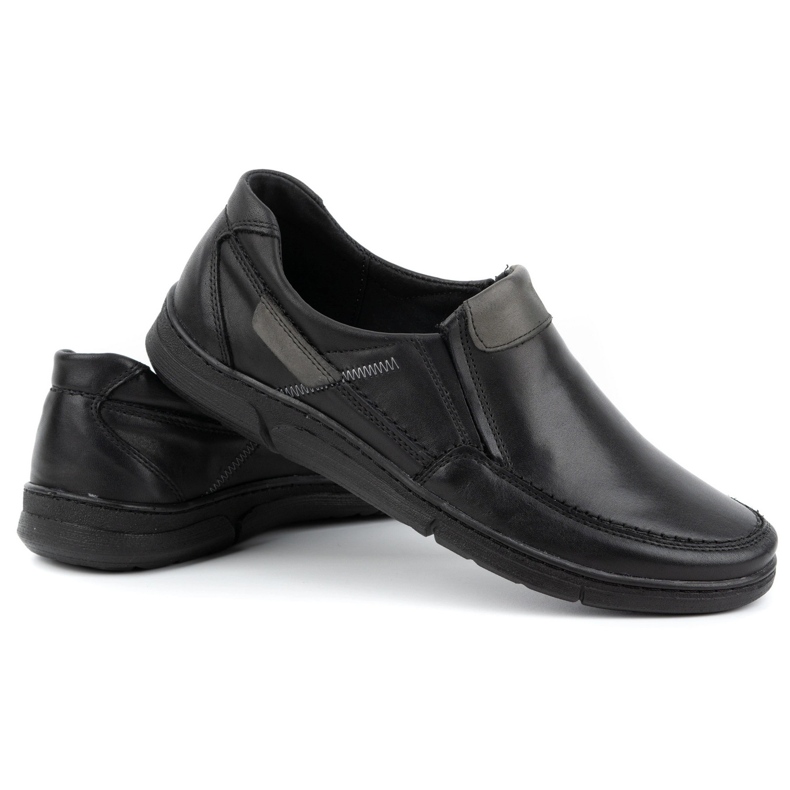 Olivier Herren-Slipper aus Leder 62K schwarz 3
