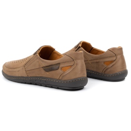 Olivier Herren Leder Slipper für den Sommer 602 braun 4