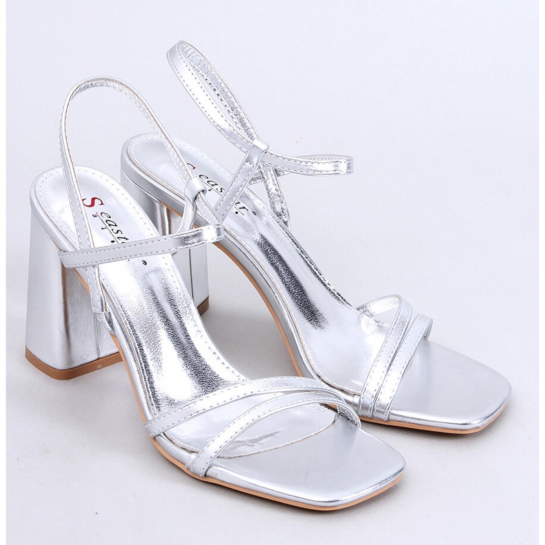 Borelli Silver-Sandalen mit stabilem Absatz silber- 1