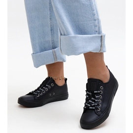 Schwarze Öko-Leder-Sneaker Big Star KK274106 1