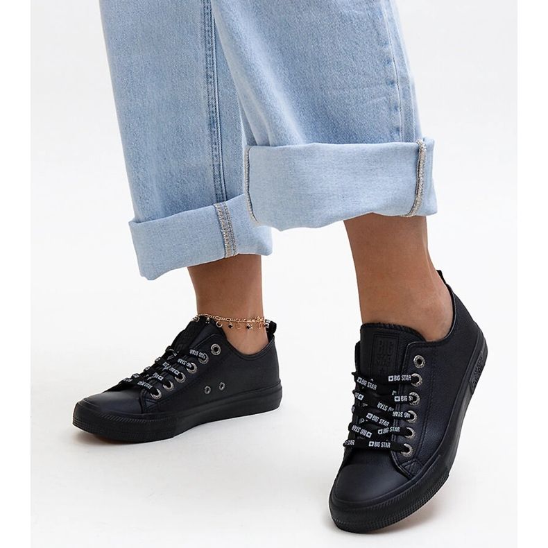 Schwarze Öko-Leder-Sneaker Big Star KK274106 1