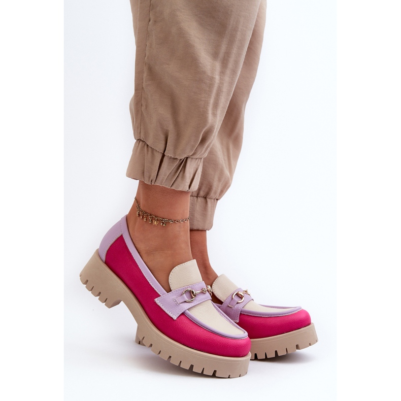 Zazoo 3475 Damen-Ledermokassins, Beige mehrfarbig 2