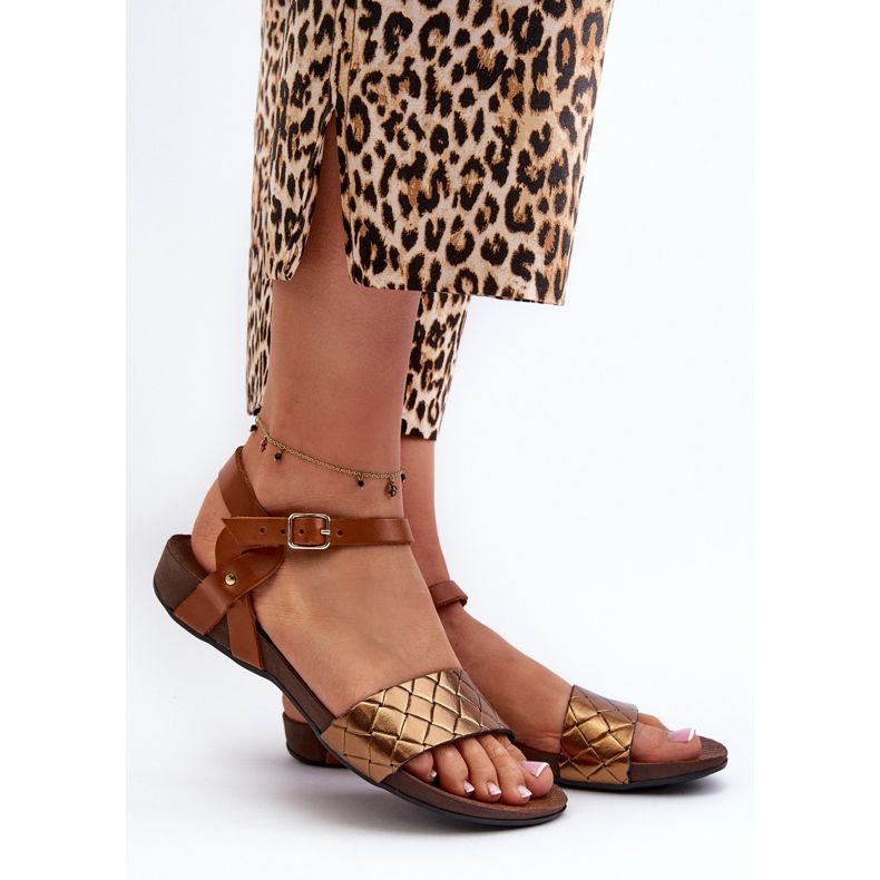 Zazoo 40027 Flache Damen-Ledersandalen, Kupfer braun 2