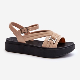 Duftende Damen-Plateausandalen ZAXY LL285063 Beige 1