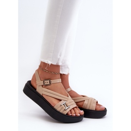 Duftende Damen-Plateausandalen ZAXY LL285063 Beige 2