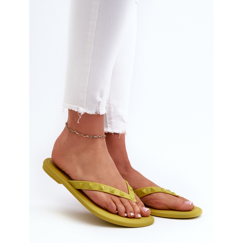 Flache, flexible Flip-Flops für Damen ZAXY JJ285253 Limette grün 2