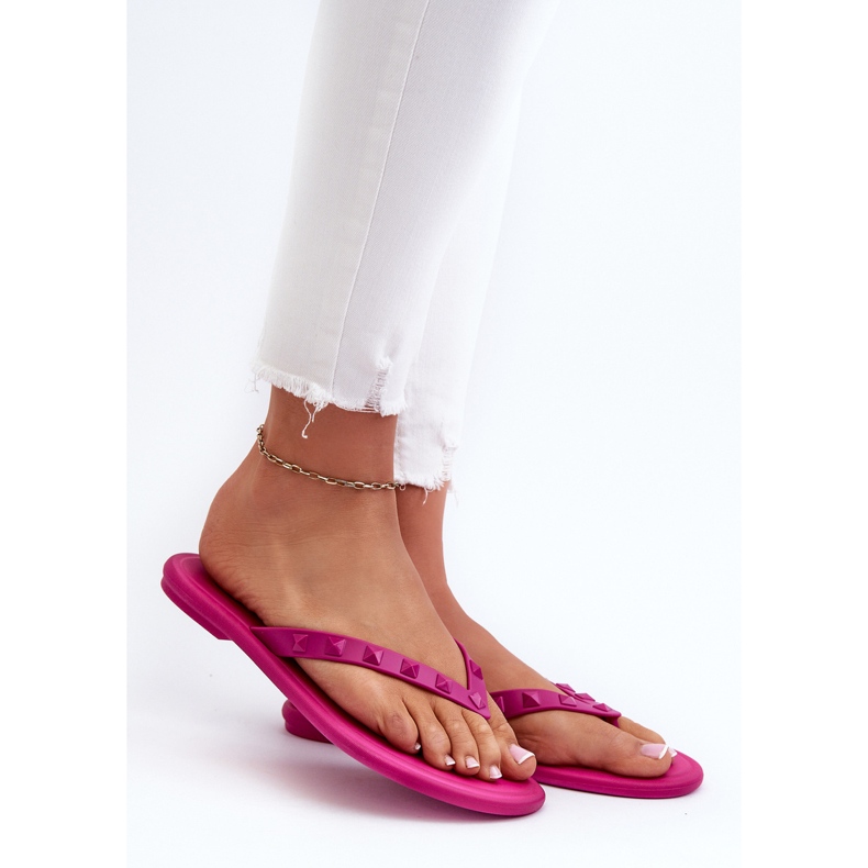 Flache flexible Damen-Flip-Flops ZAXY JJ285252 Fuchsia rosa 2