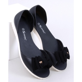 Meliski offene Ballerinas Agathe Black schwarz 1