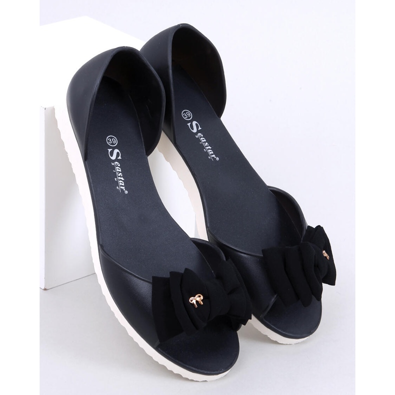 Meliski offene Ballerinas Agathe Black schwarz 1