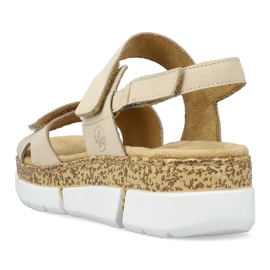 Bequeme Damen-Sandalen mit Klettverschluss in Beige Rieker V2366-60 1