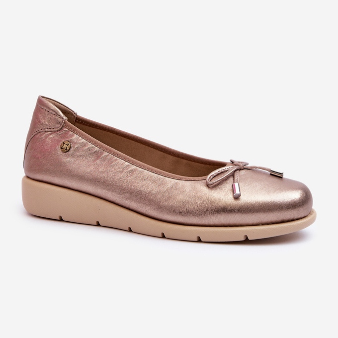 Elegante Damen-Ballerinas aus Naturleder Maciejka P6504-25 Gold golden 1