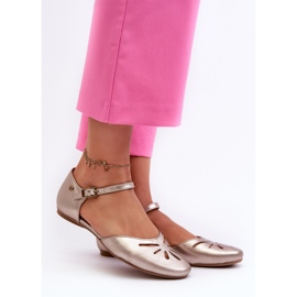 Leder-Damensandalen Maciejka 06641-25 Gold golden 2