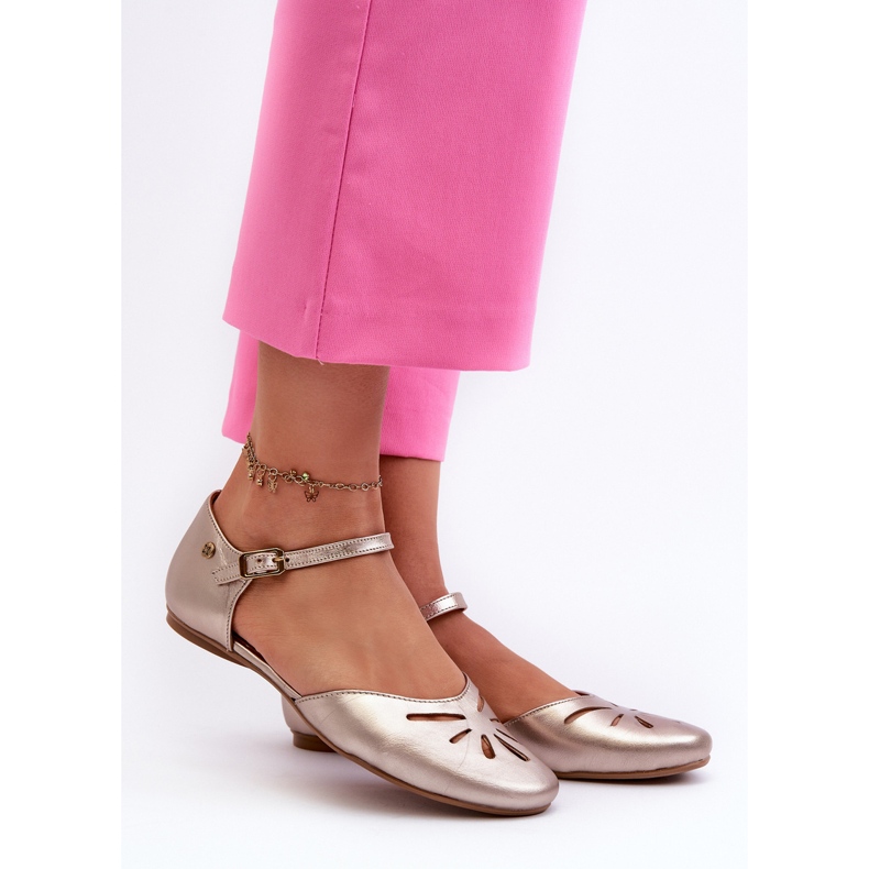 Leder-Damensandalen Maciejka 06641-25 Gold golden 2