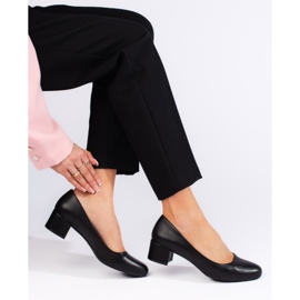 Elegante schwarze Pumps mit niedrigem Absatz von Sergio Leone 1