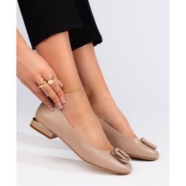 Elegante Damen-Ballerinas in Beige von Sergio Leone 1
