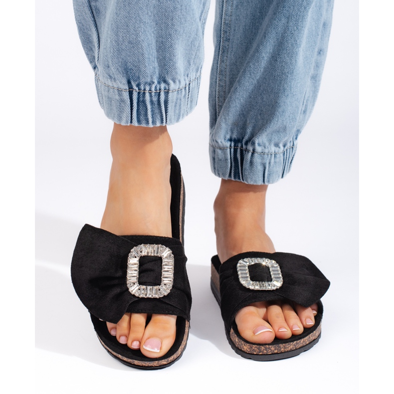 Schwarze Flip-Flops mit Korksohle 1