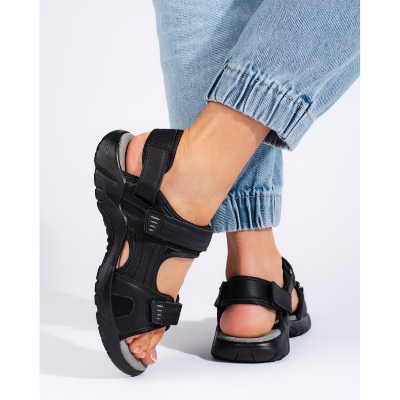 Schwarze Sportsandalen für Damen 1